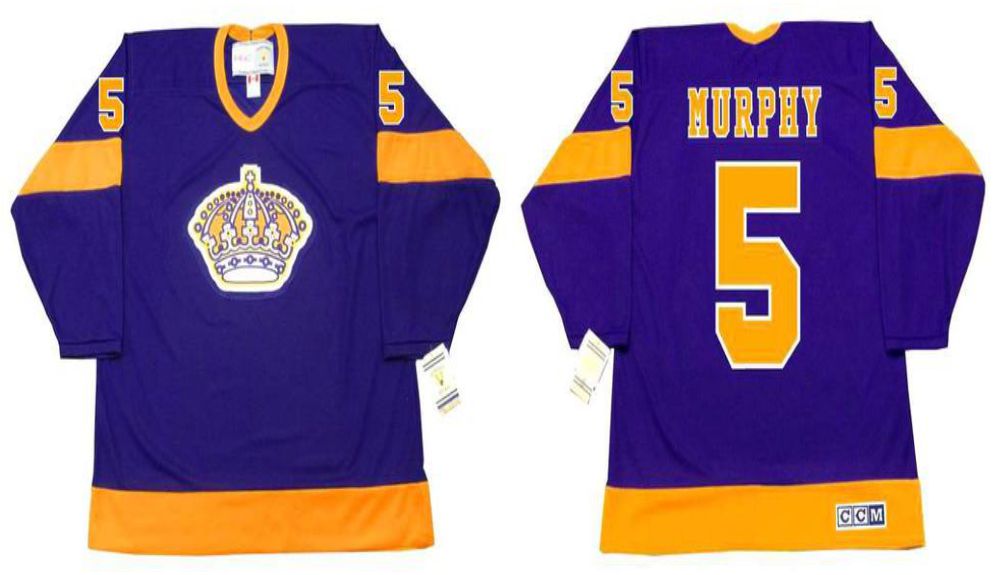 2019 Men Los Angeles Kings 5 Murphy Purple CCM NHL jerseys